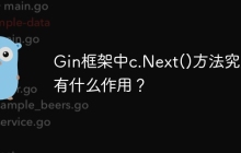 Gin框架中c.Next()方法究竟有什么作用？