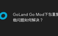 GoLand Go Mod下包重复下载问题如何解决？