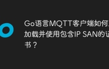 Go语言MQTT客户端如何正确加载并使用包含IP SAN的证书？