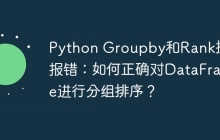 Python Groupby和Rank操作报错:如何正确对DataFrame进行分组排序?