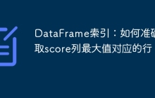 DataFrame索引:如何准确获取score列最大值对应的行?