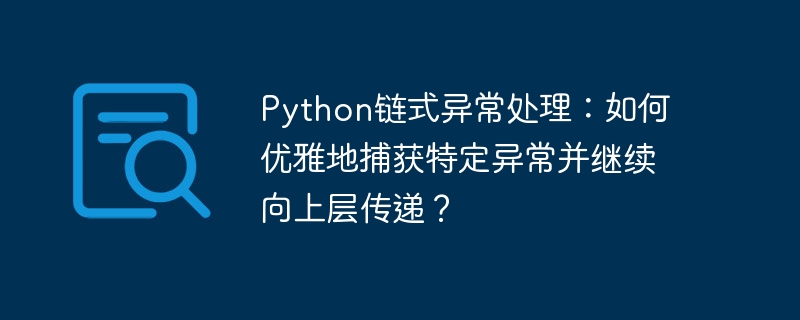 python链式异常处理：如何优雅地捕获特定异常并继续向上层传递？