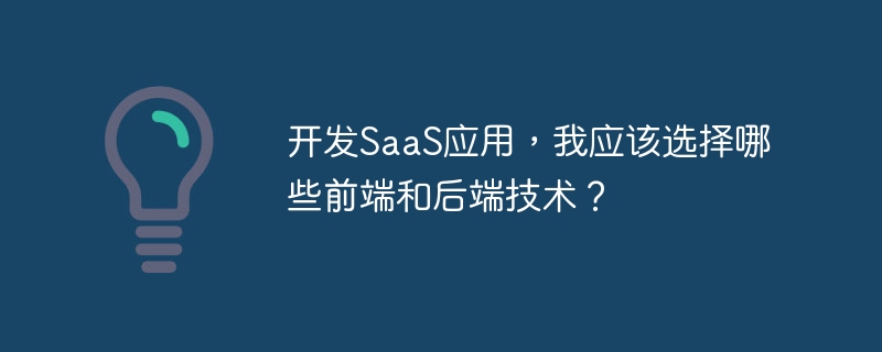 开发saas应用，我应该选择哪些前端和后端技术？