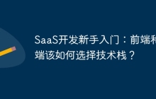 SaaS开发新手入门：前端和后端该如何选择技术栈？