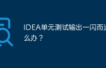 IDEA单元测试输出一闪而过怎么办？