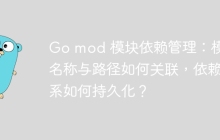 Go mod 模块依赖管理：模块名称与路径如何关联，依赖关系如何持久化？