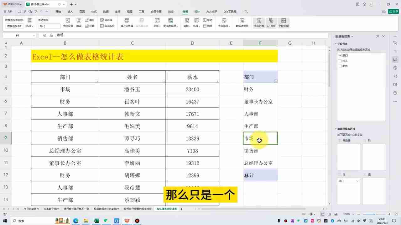 Excel数据透视表（使用Excel制作数据透视表教程）