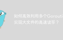 如何高效利用多个Goroutine实现大文件的高速读写？
