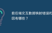 前后端交互数据映射错误的原因有哪些？