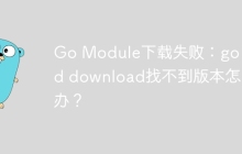 Go Module下载失败：go mod download找不到版本怎么办？