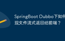 SpringBoot Dubbo下如何实现文件流式返回给前端？