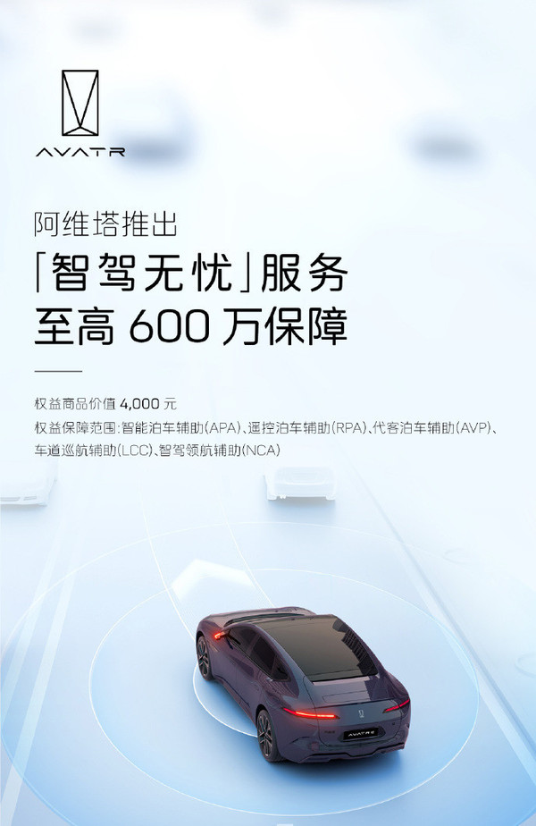 阿维塔推出智驾无忧服务 覆盖五大场景 最高保额600万