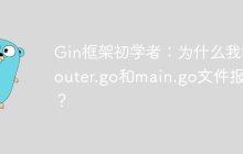 Gin框架初学者：为什么我的router.go和main.go文件报错？