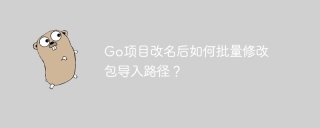 go项目改名后如何批量修改包导入路径?