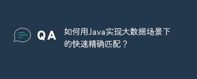 如何用java实现大数据场景下的快速精确匹配？