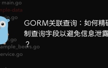 GORM关联查询：如何精确控制查询字段以避免信息泄露？