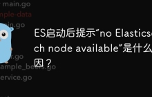 ES启动后提示“no Elasticsearch node available”是什么原因？