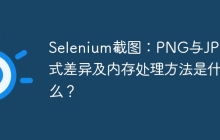 Selenium截图:PNG与JPG格式差异及内存处理方法是什么?