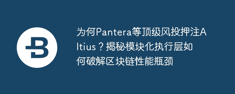 为何pantera等顶级风投押注altius？揭秘模块化执行层如何破解区块链性能瓶颈