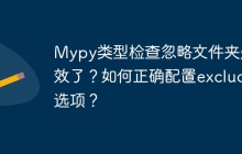 Mypy类型检查忽略文件夹失效了?如何正确配置exclude选项?