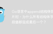 Go语言中append结构体到切片时，为什么所有结构体字段值都变成最后一个？