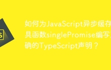 如何为JavaScript异步缓存工具函数singlePromise编写正确的TypeScript声明？