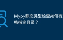 Mypy静态类型检查如何有效忽略指定目录?