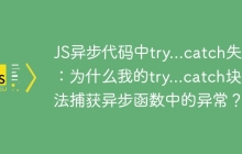 JS异步代码中try...catch失效：为什么我的try...catch块无法捕获异步函数中的异常？