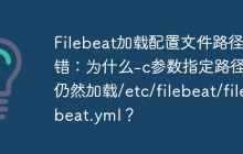 Filebeat加载配置文件路径出错:为什么-c参数指定路径后仍然加载/etc/filebeat/filebeat.yml?