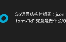 Go语言结构体标签：json:"id" form:"id" 究竟是做什么的？