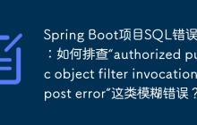 Spring Boot项目SQL错误追踪:如何排查“authorized public object filter invocation post error”这类模糊错误?