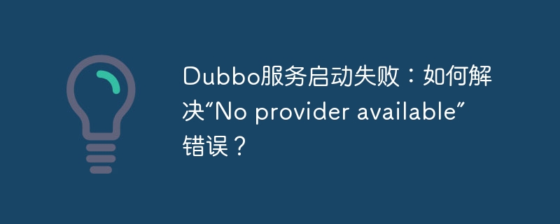Dubbo服务启动失败：如何解决“No provider available”错误？