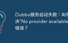 Dubbo服务启动失败：如何解决“No provider available”错误？
