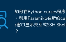 如何在Python curses程序中，利用Paramiko在新的curses窗口显示交互式SSH Shell？