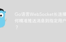 Go语言WebSocket长连接：如何精准推送消息到指定用户？