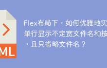 Flex布局下，如何优雅地实现单行显示不定宽文件名和按钮，且只省略文件名？