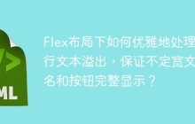 Flex布局下如何优雅地处理单行文本溢出，保证不定宽文件名和按钮完整显示？