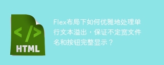 Flex布局下如何优雅地处理单行文本溢出，保证不定宽文件名和按钮完整显示？