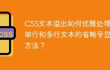 CSS文本溢出如何优雅处理：单行和多行文本的省略号显示方法？