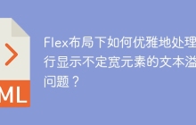 Flex布局下如何优雅地处理单行显示不定宽元素的文本溢出问题？