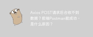 Axios POST请求后台收不到数据？前端Postman能成功，是什么原因？