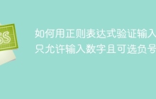 如何用正则表达式验证输入框只允许输入数字且可选负号？