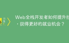 Web全栈开发者如何提升技能，获得更好的就业机会？