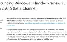 Win11 Beta 22635.5015预览版今日发布:附KB5052089完整更新日志