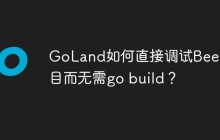 GoLand如何直接调试Beego项目而无需go build？