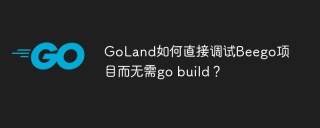 GoLand如何直接调试Beego项目而无需go build？