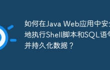 如何在Java Web应用中安全地执行Shell脚本和SQL语句并持久化数据？