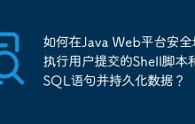 如何在Java Web平台安全地执行用户提交的Shell脚本和SQL语句并持久化数据？