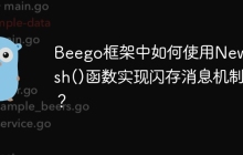 Beego框架中如何使用NewFlash()函数实现闪存消息机制？