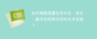 如何精确测量包含中文、英文、数字和特殊字符的文本宽度？